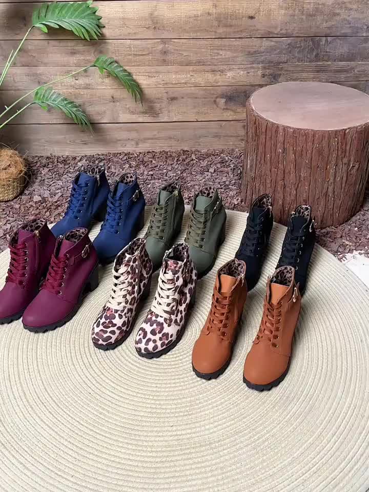 Buty zimowe damskie na obcasie