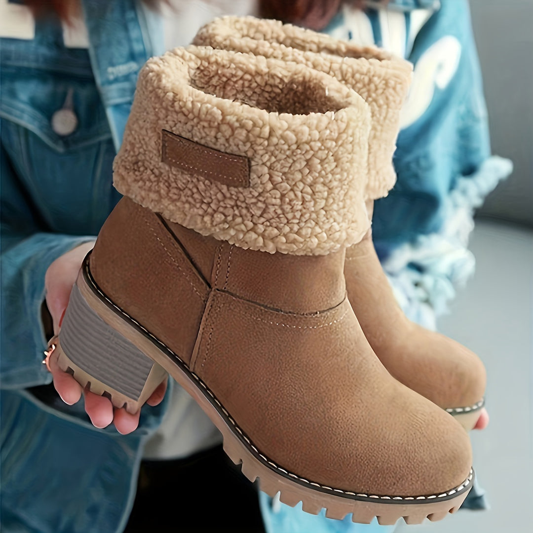Buty zimowe damskie wsuwane z futerkiem