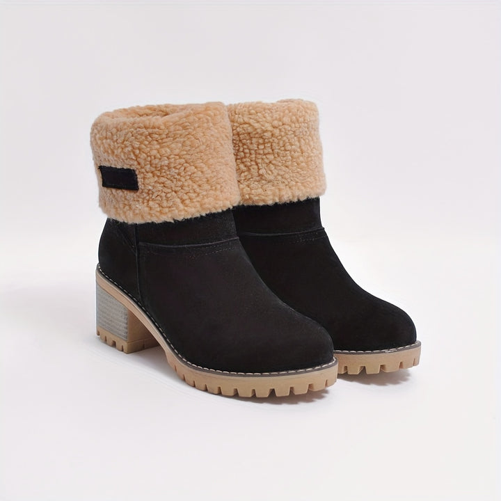 Buty zimowe damskie wsuwane z futerkiem