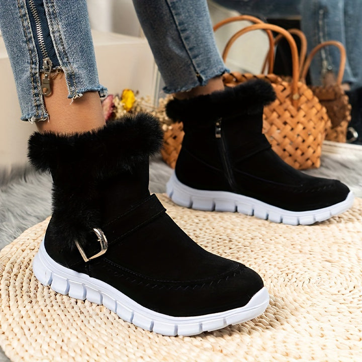 Buty zimowe damskie ocieplane z zamkiem