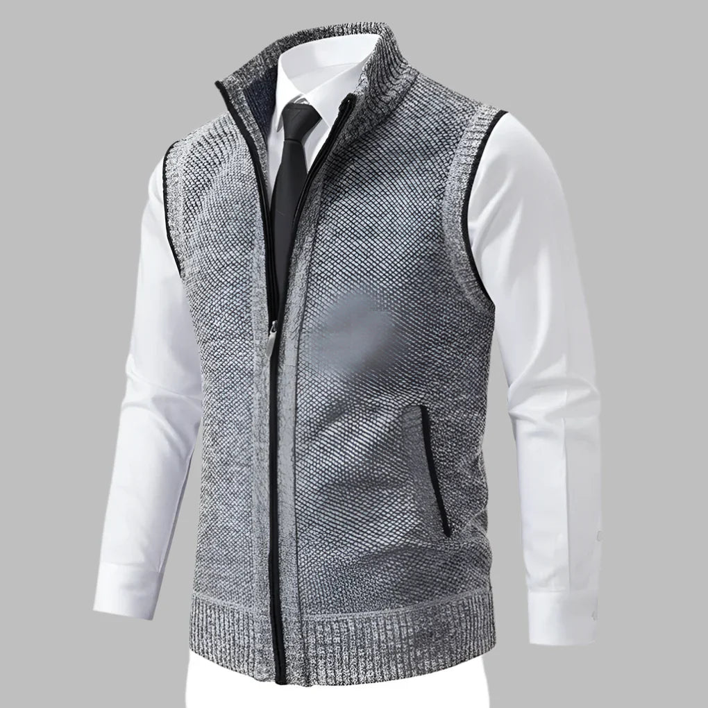 Sweter męski dzianinowy | Zamek błyskawiczny