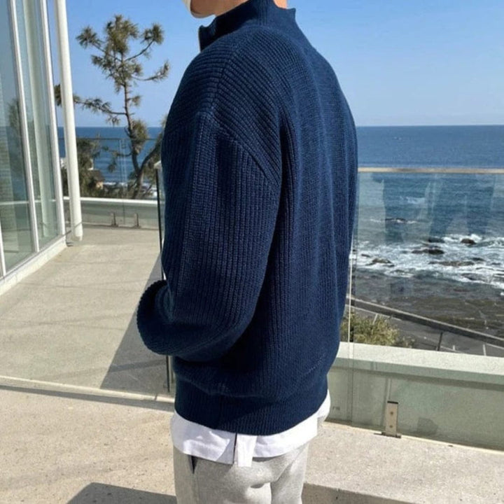 Sweter męski typu pullover | Graficzny wzór dzianiny