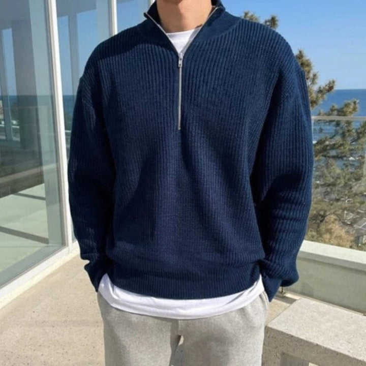 Sweter męski typu pullover | Graficzny wzór dzianiny