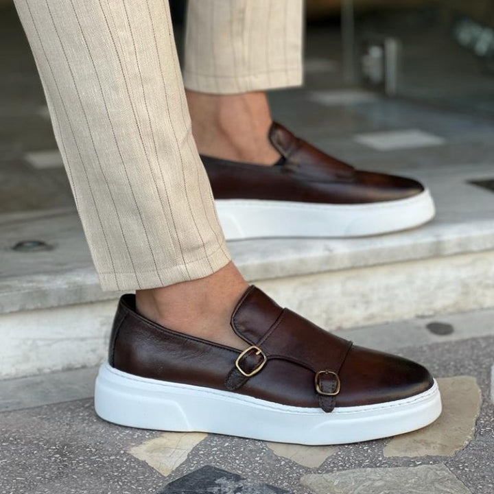 Buty męskie skórzane | Detale z klamrą