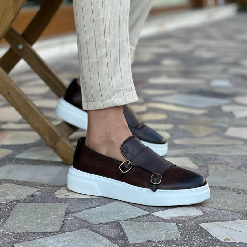 Buty męskie skórzane | Detale z klamrą