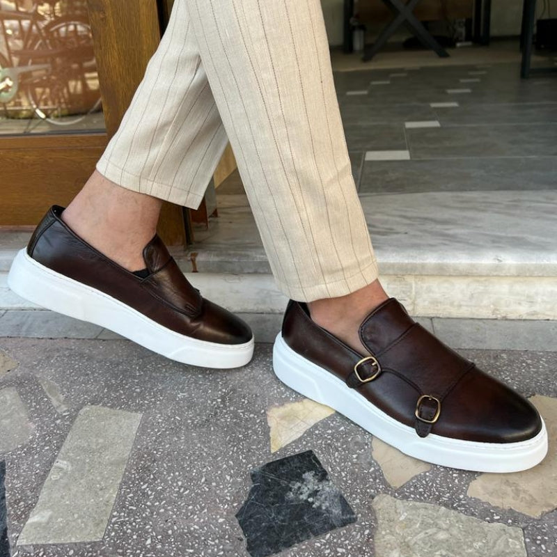 Buty męskie skórzane | Detale z klamrą