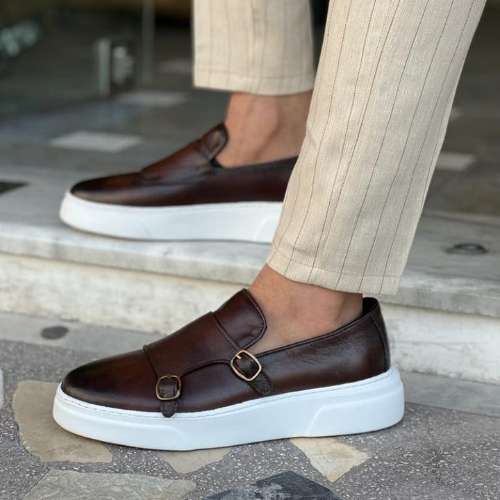 Buty męskie skórzane | Detale z klamrą