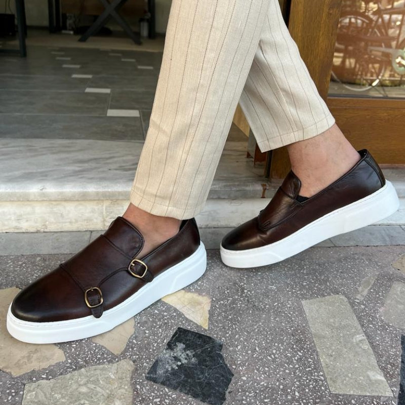 Buty męskie skórzane | Detale z klamrą