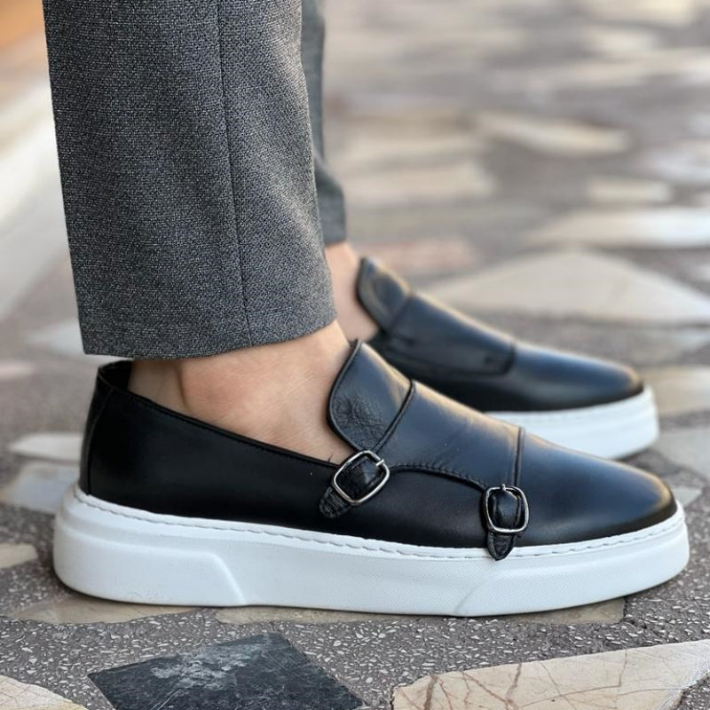 Buty męskie skórzane | Detale z klamrą