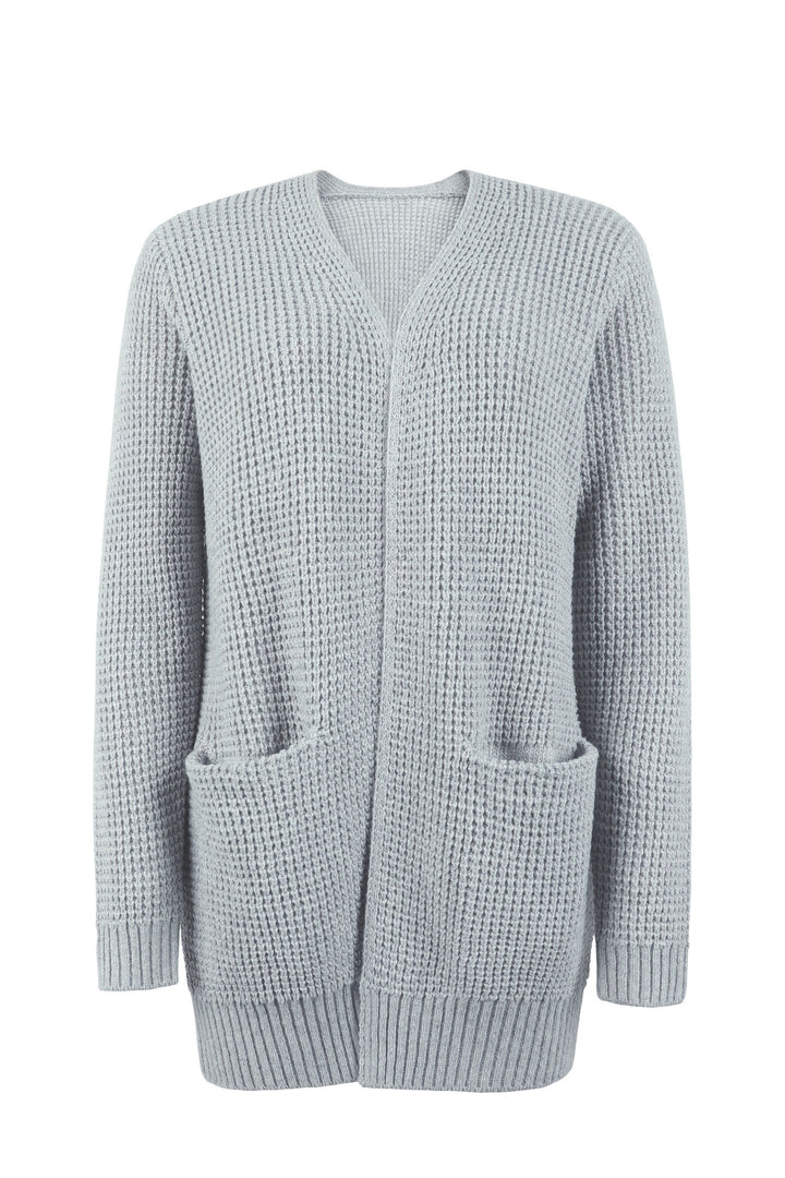 Sweter damski z dzianiny – kardigan damski otwarty z przodu