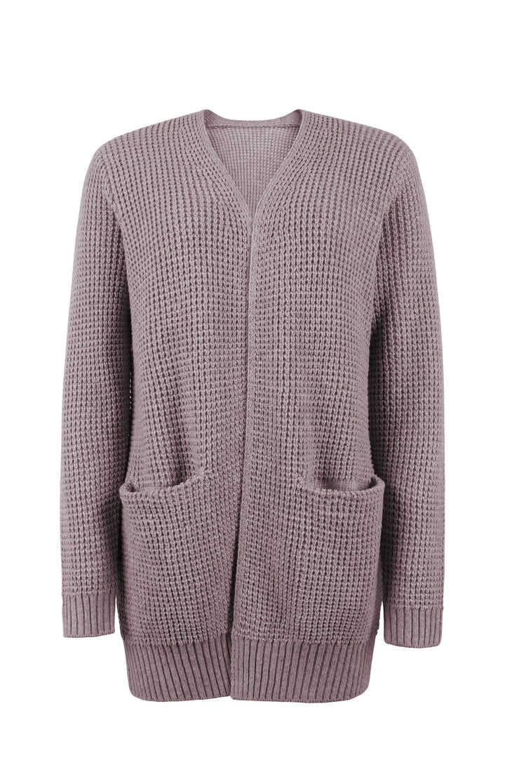 Sweter damski z dzianiny – kardigan damski otwarty z przodu
